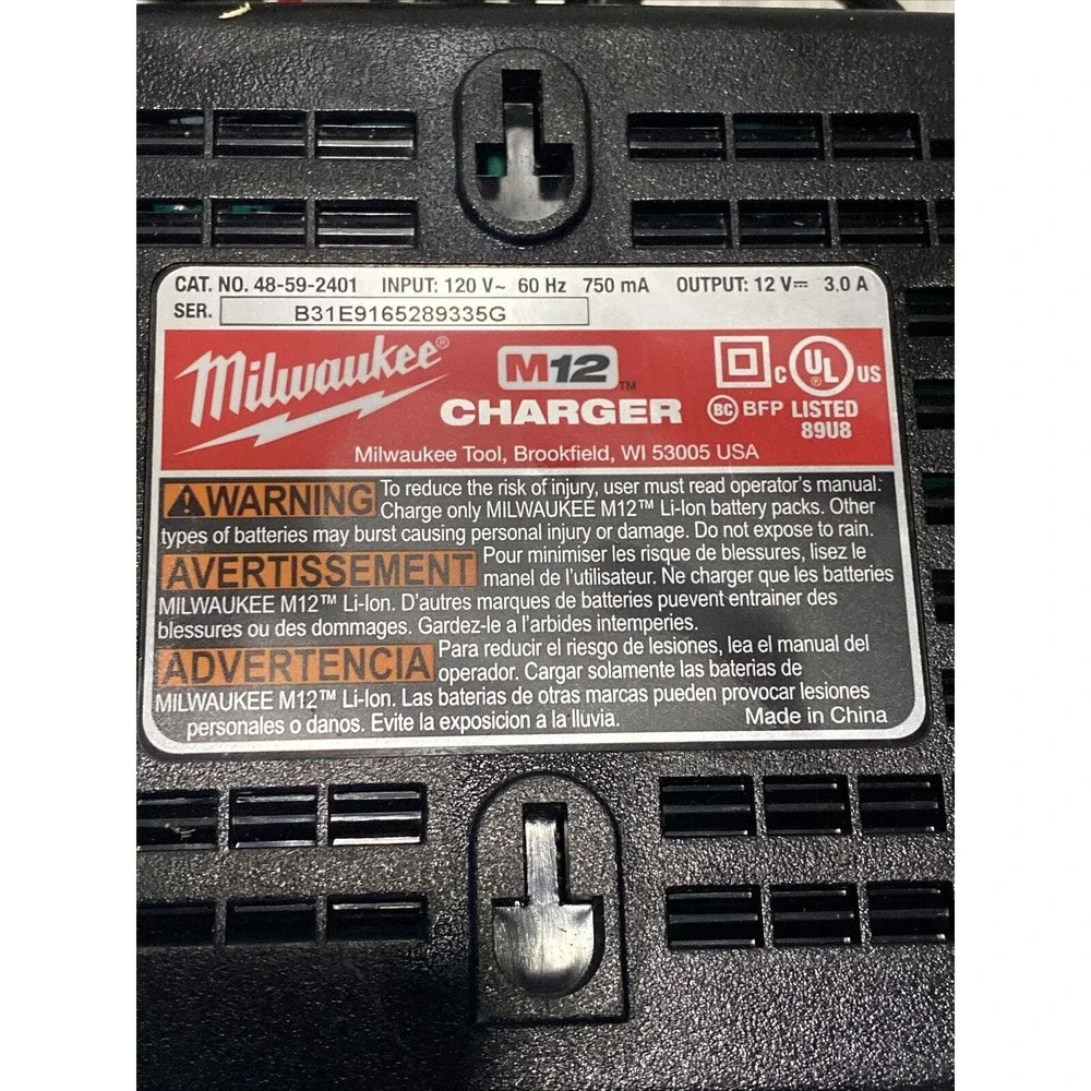 Milwaukee M12 Lithium-ion Battery Charger (48-59-2401)